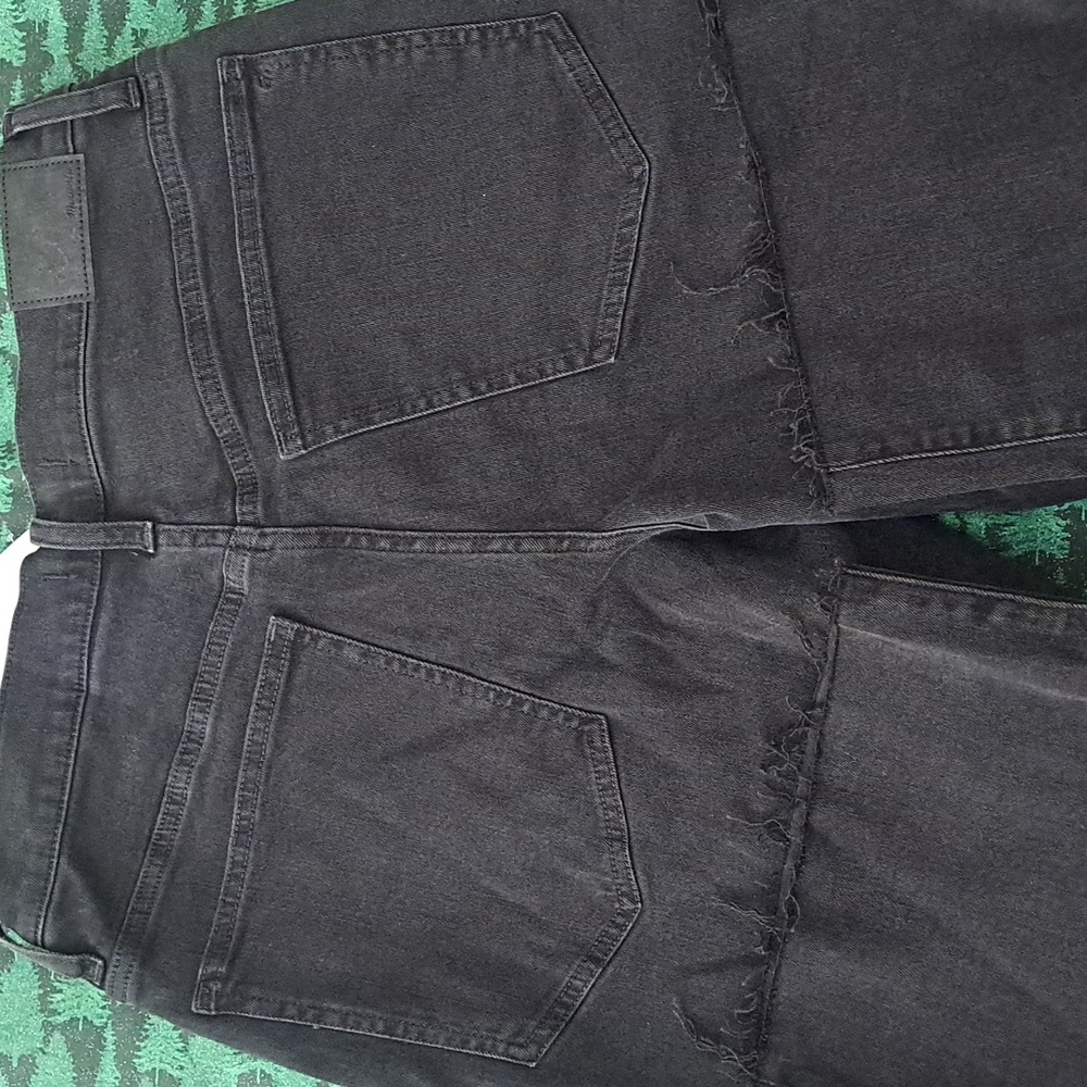 Madewell Nordstrom High Rise Black Jeans W30 Vintage New W/Tags Wide Leg Crop - Picture 5 of 6